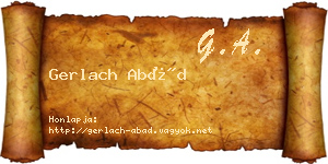 Gerlach Abád névjegykártya